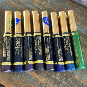 8 Lipsense unsealed / opened testers (black, blue, green)